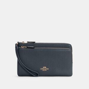 COACH Women's Double Zip Wallet Wristlet Style No C5610 Midnight - One Size